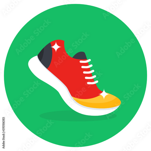 
A comfortable shoe denoting sneaker in flat icon

