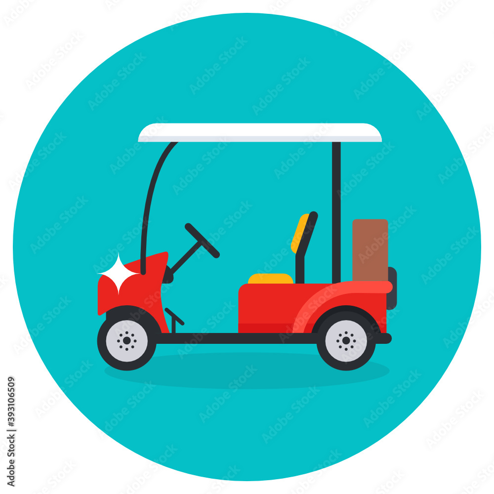 
Golf cart vector, golf buggy in editable style 
