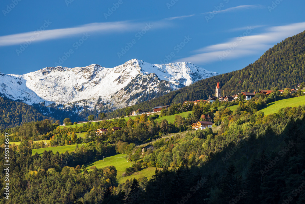 Spinga vilage in South Tyrol, Dolomites, Italy