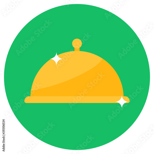 
A food service cloche isolated on green background
