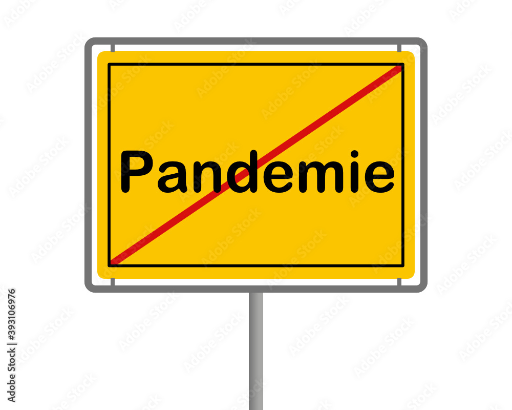 Gelbes Ortsschild Pandemie Ende Gelbes Ortsschild Pandemie Ende