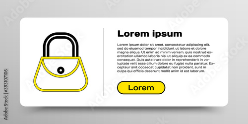 Line Handbag icon isolated on white background. Female handbag sign. Glamour casual baggage symbol. Colorful outline concept. Vector.