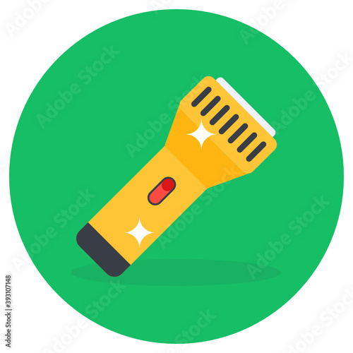 
A hair trimmer device known as electric razor, flat icon
