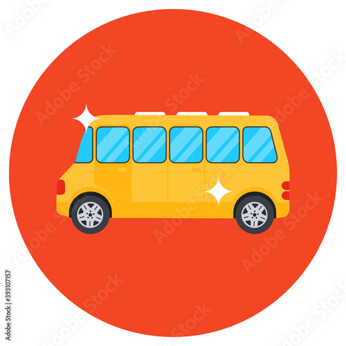 
Public vehicle, bus vector in editable flat style 
