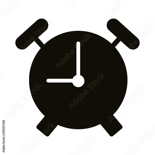 alarm clock silhouette style icon