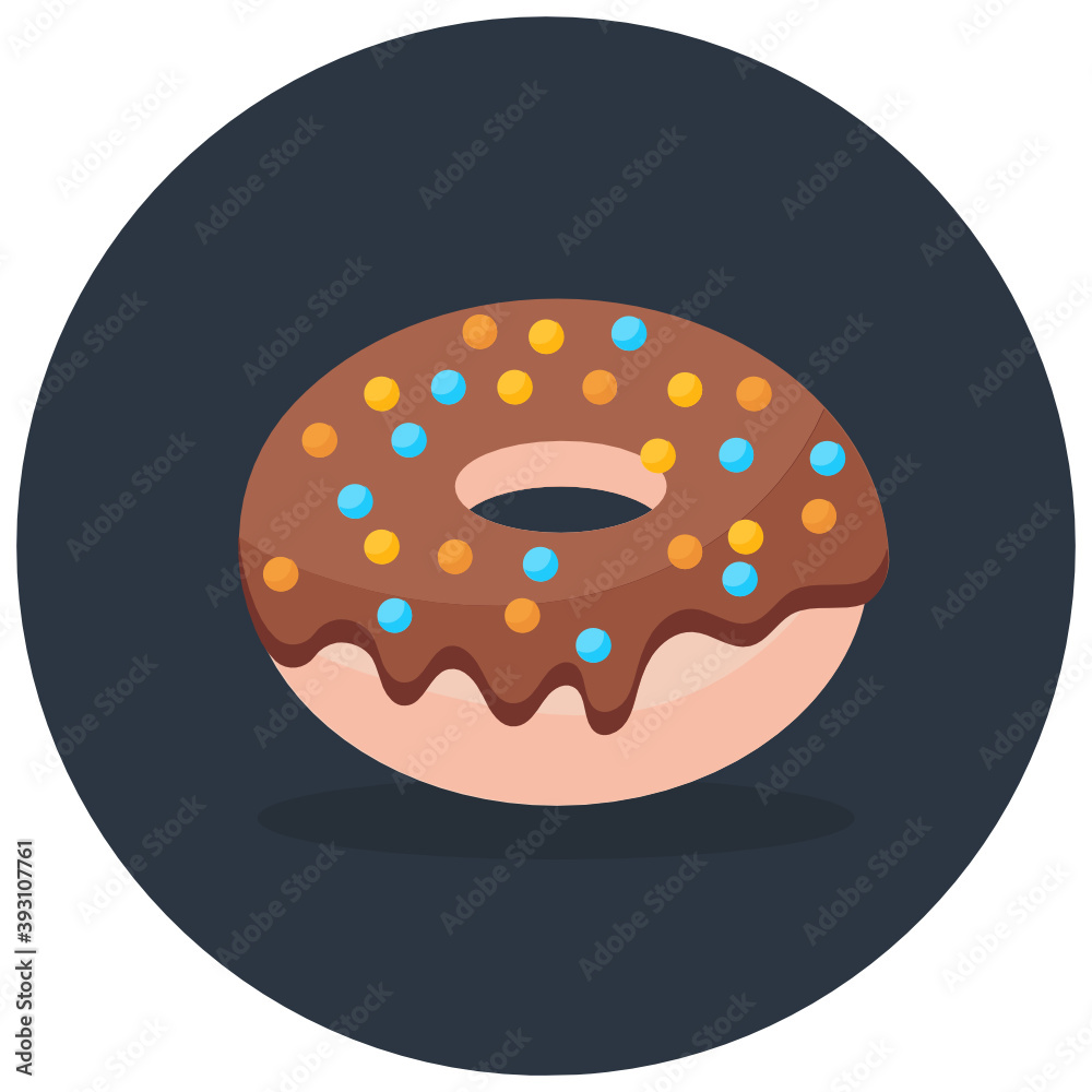 Chocolate doughnut icon style, confectionery item,
Chocolate doughnut icon style, confectionery item,