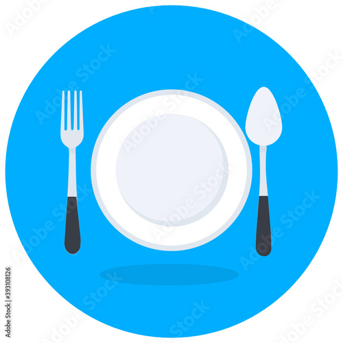 
An icon design of dine in, vector of tableware in modern flat style 
