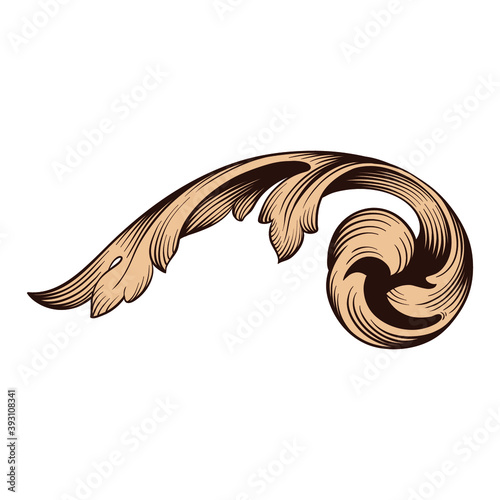 Frame vintage or retro border ornament with baroque style like engraving on classical decor for greeting card and wedding invitation and menu for restaurant.  The foliage swirl victorian or damask.