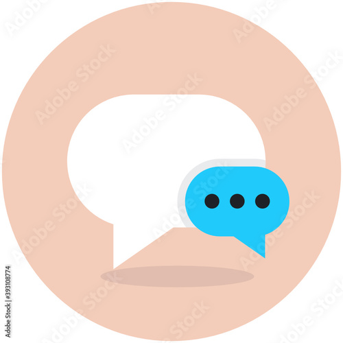 
Two chat bubbles showing concept of communication icon
