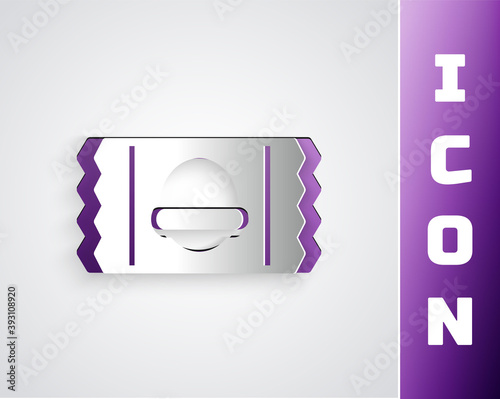 Paper cut Sports nutrition bodybuilding proteine power drink and food icon isolated on grey background. Paper art style. Vector.