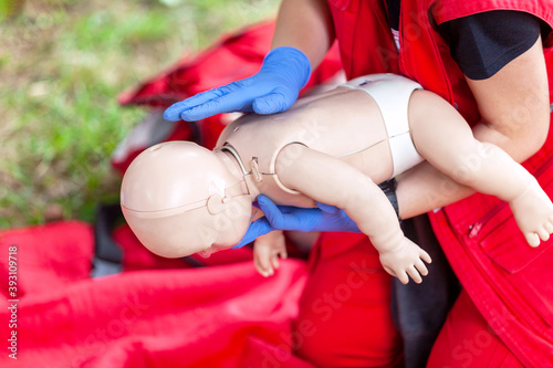 Baby or child first aid training for choking © wellphoto