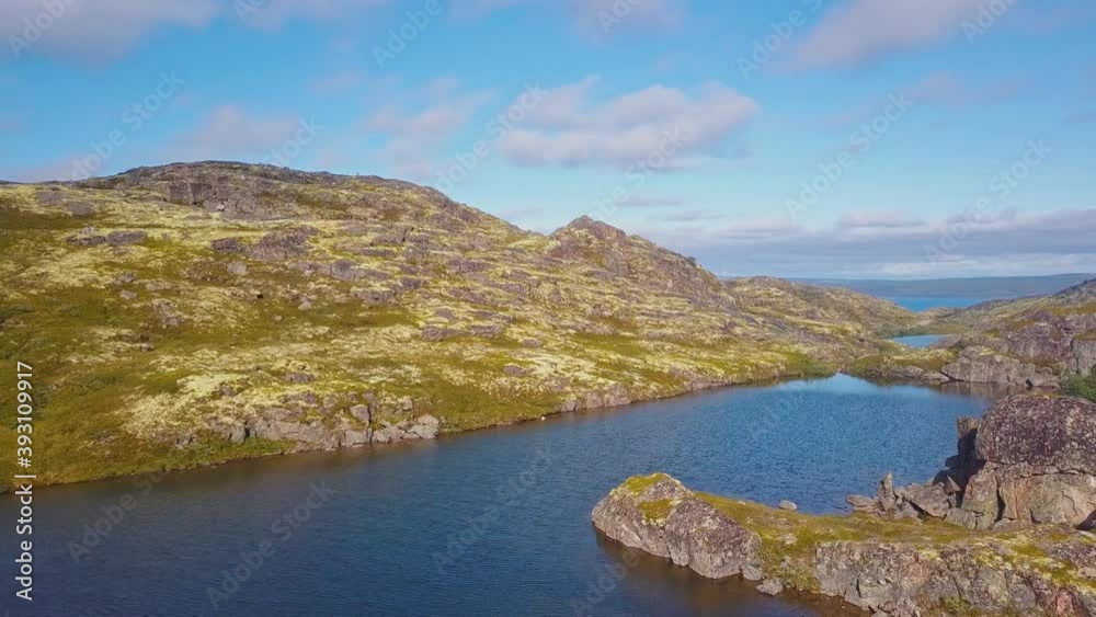 Aerial view of the landscape of the Rybachy Peninsula, Russia. Aerial view of the landscape of the Rybachy Peninsula, Russia.