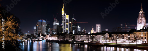 frankfurt skyline panorama at night