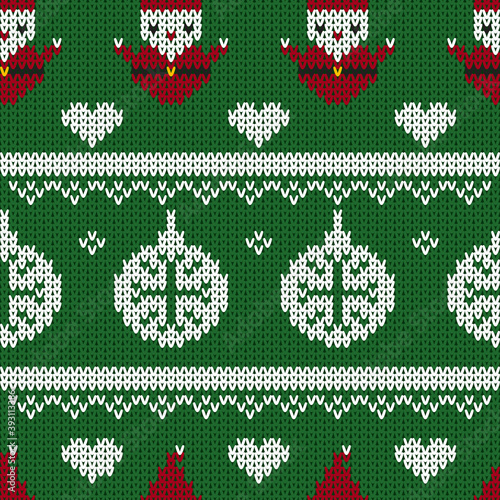 Christmas seamless knitted pattern background, Christmas and New Year greeting cards