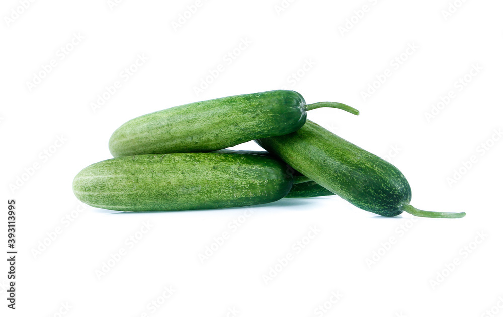 Cucumber and slices isolated over white background Cucumber and slices isolated over white background
