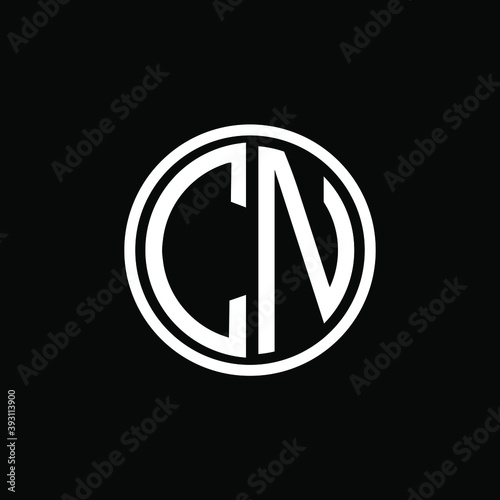 CN MONOGRAM letter icon design on BLACK background.Creative letter CN/C N logo design.
 CN initials MONOGRAM Logo design.