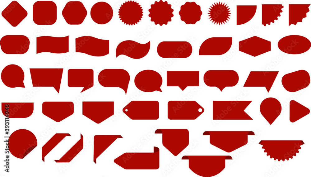 Fototapeta premium set of red stickers, label, sale, price 