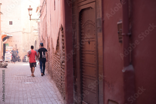 MARRAKECH, MOROCCO - Oct 18, 2017: Zoko Jamaa el Fna in Marrakech, Morocco photo