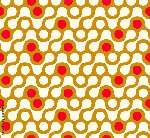 wrapping paper seamless tile dots gold red ivory