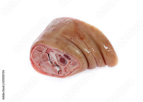 Photography raw pork (leg) isolated on white background