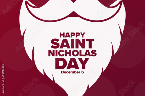 Saint Nicholas Day. December 6. Holiday concept. Template for background, banner, card, poster with text inscription. Vector EPS10 illustration. photo