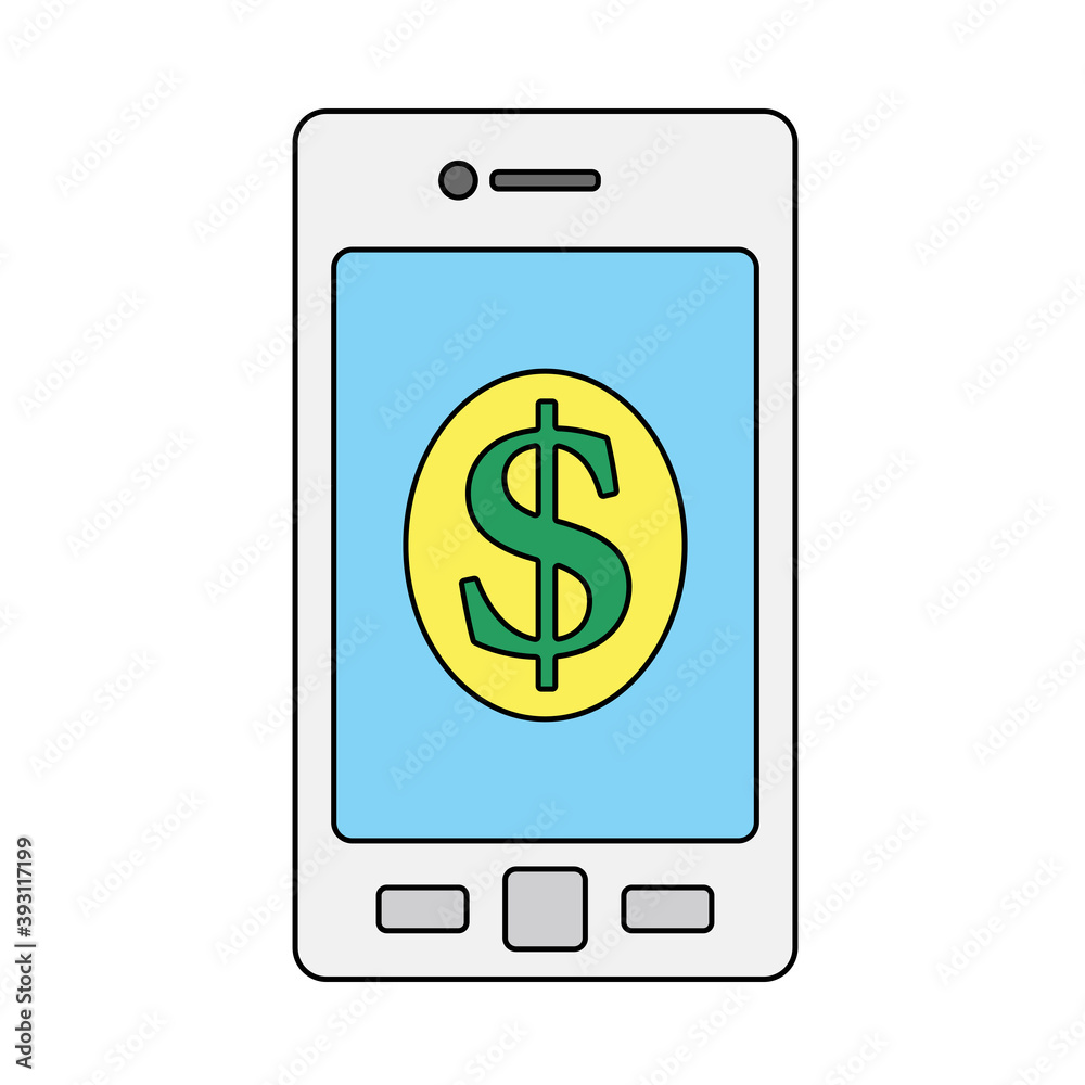 Smartphone With Dollar Sign Icon