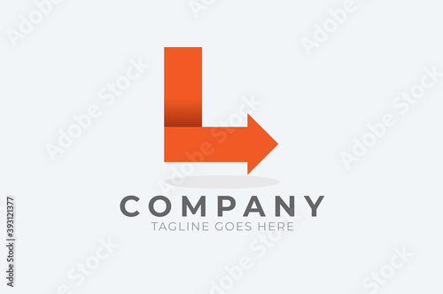 Initial L Logo. letter L and arrow combination, Usable for Business and logistic Logos, Flat Vector Logo Design Template, vector illustration	