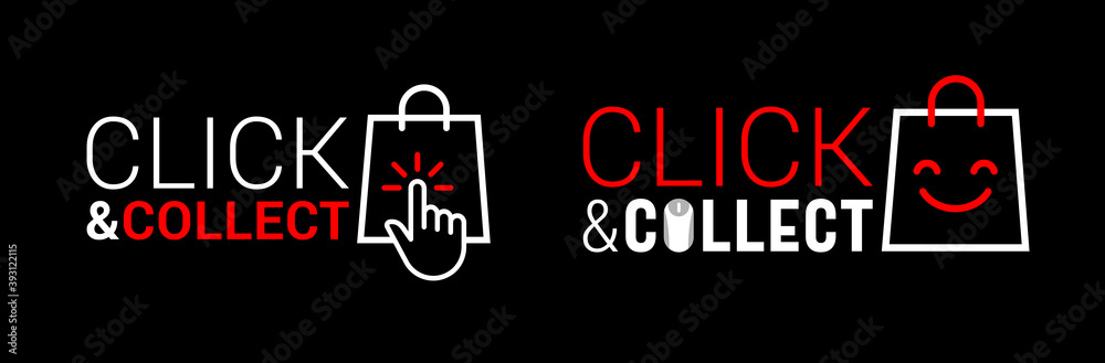 Click and collect on a black background