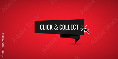 Click & collect vector sign. Vector illustration