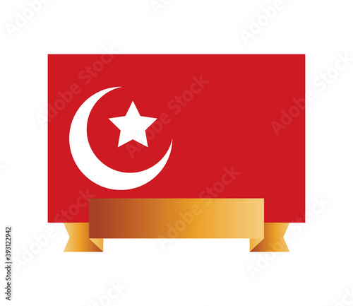 turkey flag country patriotic with ribbon frame