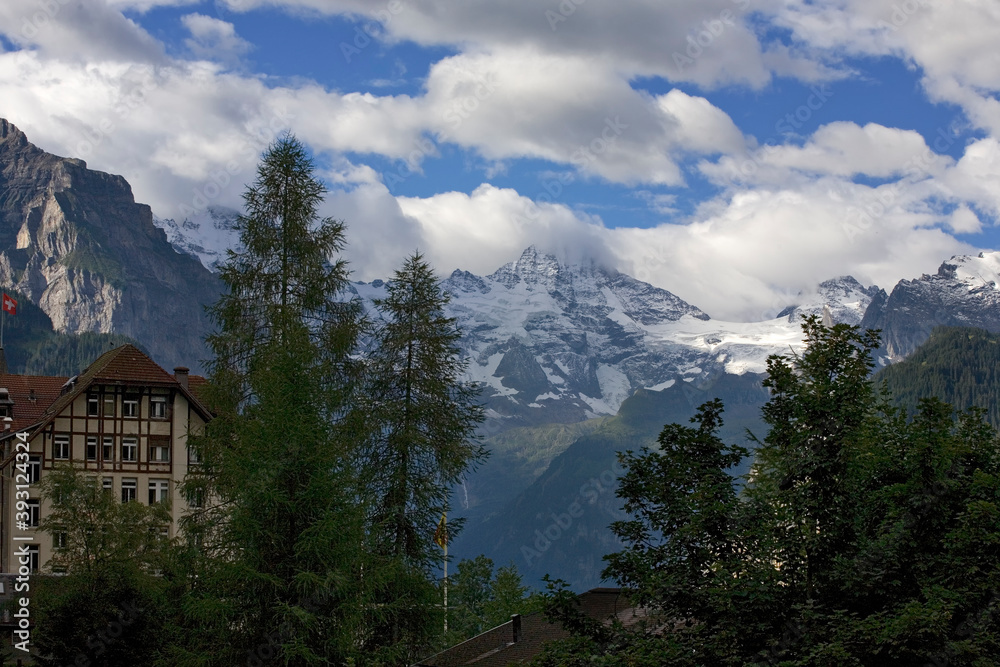 The Breithorn above the head of the Lauterbrunnen valley, from the village of Wengen, Bernese Oberland, Switzerland The Breithorn above the head of the Lauterbrunnen valley, from the village of Wengen, Bernese Oberland, Switzerland