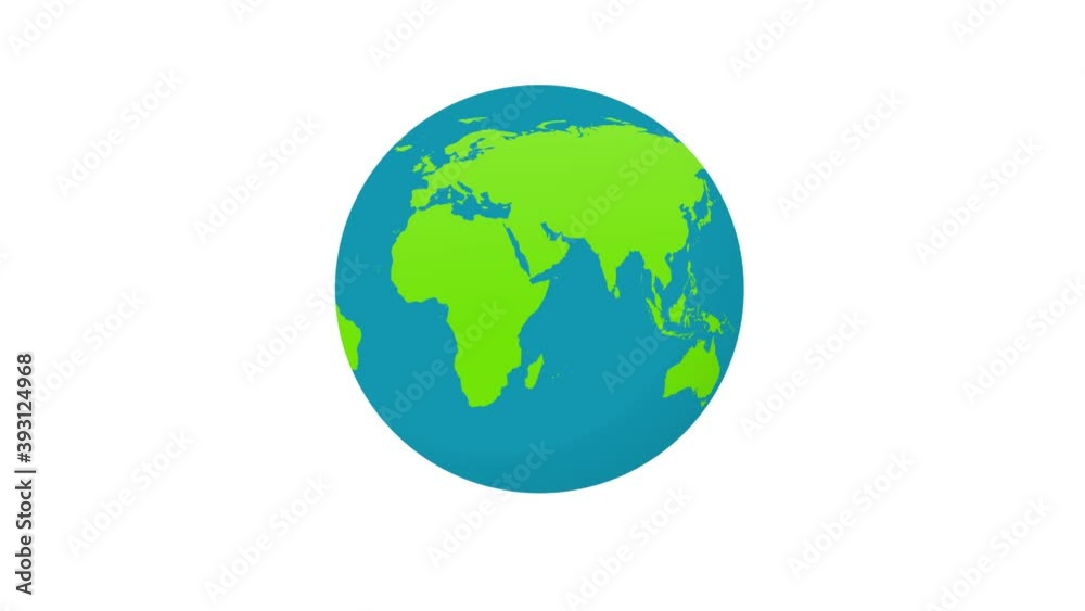 2D animation. cartoon world spinning around itself. The concept of the Earth's orbit change on a white background 2D animation. cartoon world spinning around itself. The concept of the Earth's orbit change on a white background