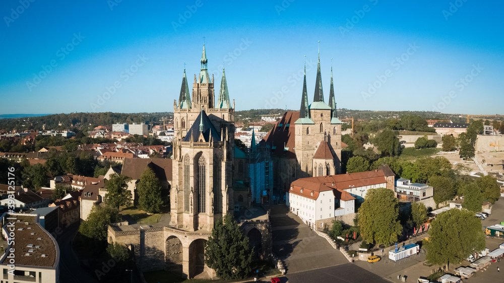 Fototapeta premium Erfurt, Dom und Kirche St. Severi