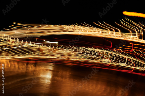 Abstract background of city lights made with long shutter speed.