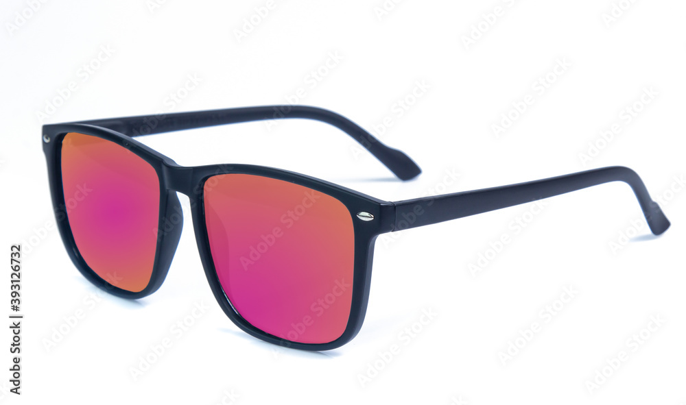 SUNGLASSES with Multicolor Mirror Lens isolated on white background