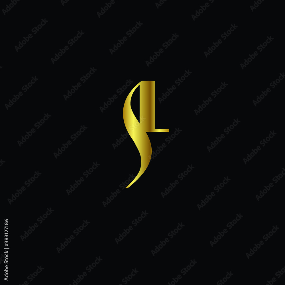 Naklejka premium Creative Professional Trendy and Minimal Letter SL Logo Design in Black and Gold Color, Initial Based Alphabet Icon Logo in Editable Vector Format
