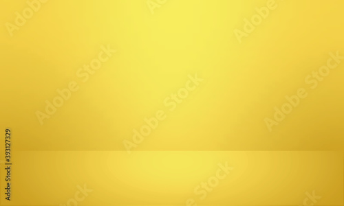 Fototapeta Naklejka Na Ścianę i Meble -  Gold, yellow empty room studio gradient used for background and display your product.