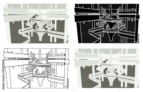 Sao Paulo Bienal in perspective view, Brazil. photo