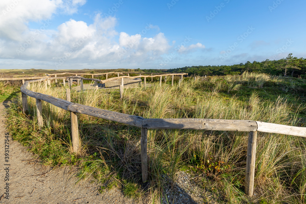 Viewpoint Turfveld with scenic view of National Park Dunes Texel, North Holland, Netherlands