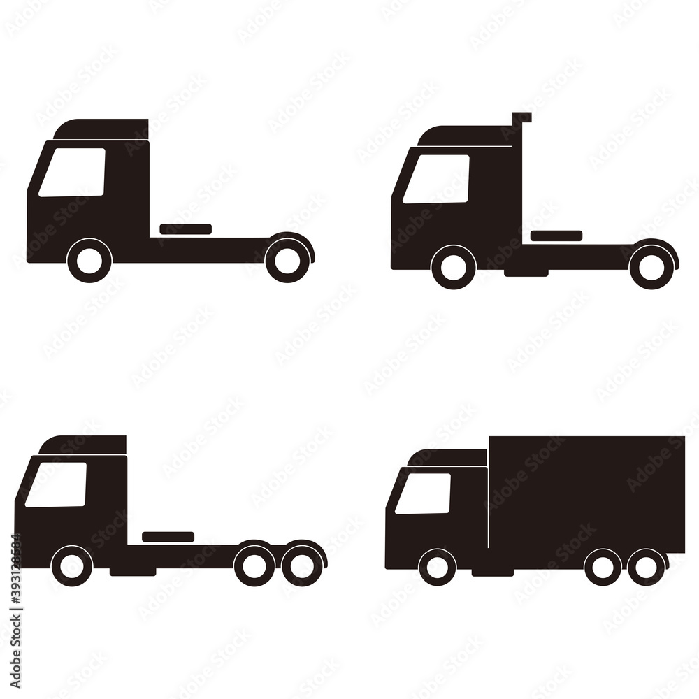 Fototapeta premium Truck set, icon vector illustration symbol