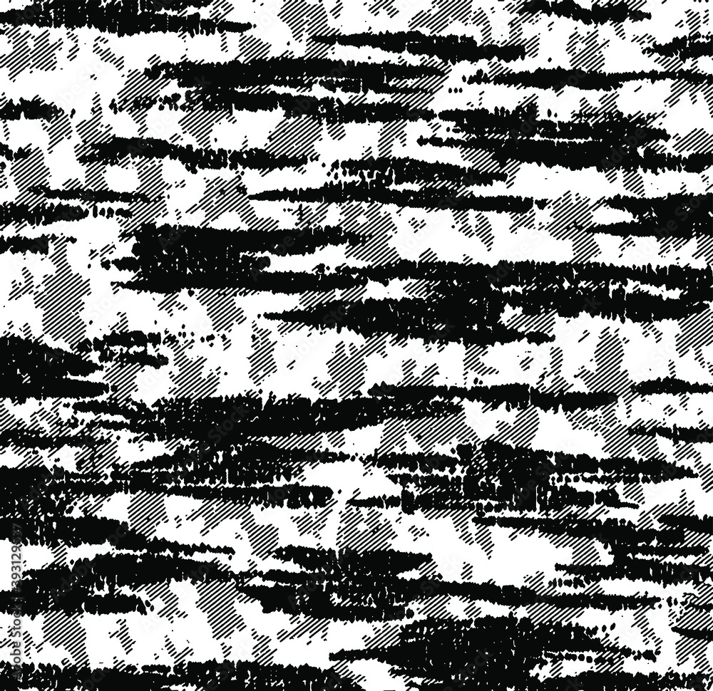 Wavy background. Black and white grainy dotwork design. Pointillism pattern. Stippled vector illustration.