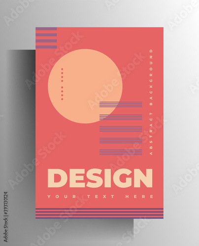 Cover design template for book, magazine, booklet, brochure, catalog, poster. Colored bright pattern with geometric elements.  10 EPS vector.