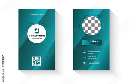 Modern business card design template with vector background