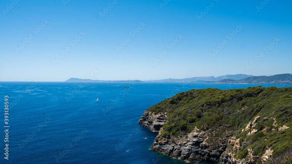 View on the Golfe of Saint Tropez, and its blue sea