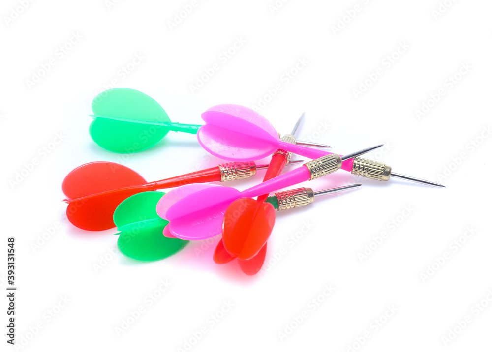 dart flights isolated on white background dart flights isolated on white background