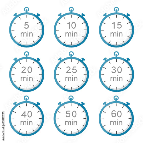 set of Stopwatch isolate on white background.
