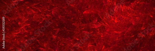 Abstract magical red space background with flashes and waves of energy. Beautiful red art widescreen background.