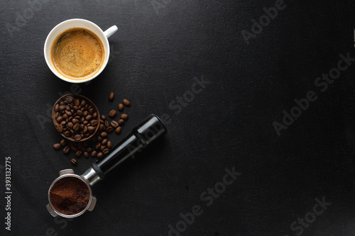 Coffee background with coffee beans