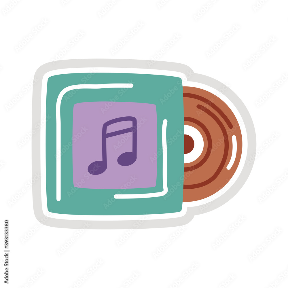 music compact disk sticker flat style icon music compact disk sticker flat style icon