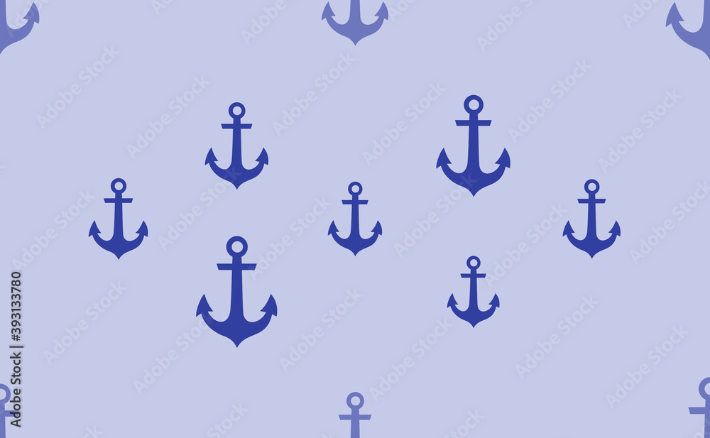 Seamless pattern of large isolated blue sea anchor symbols. The pattern is divided by a line of elements of lighter tones. Vector illustration on light blue background Seamless pattern of large isolated blue sea anchor symbols. The pattern is divided by a line of elements of lighter tones. Vector illustration on light blue background